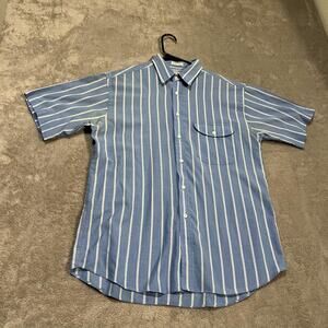 Levis Silver Label Shirt Mens Medium Blue White Striped Button Down Vintage 70s